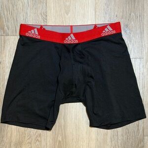 adidas Black Boxer Briefs with Red Logo Waistband